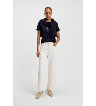 BOSS Majica s potiskom Elogo 19 navy