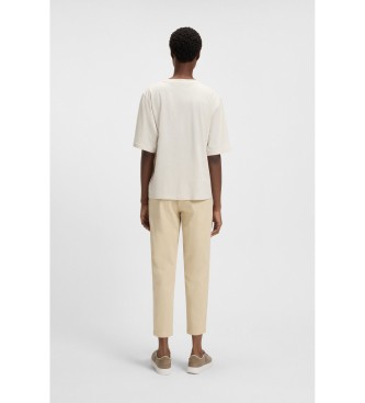 BOSS Enis Majica z logotipom bela