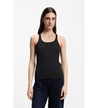 BOSS Czarna koszulka bez rękawów do pływania