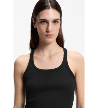 BOSS Czarna koszulka bez rękawów do pływania