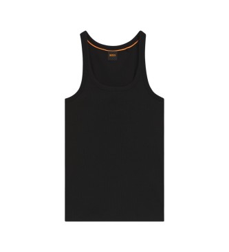 BOSS Czarna koszulka bez rękawów do pływania