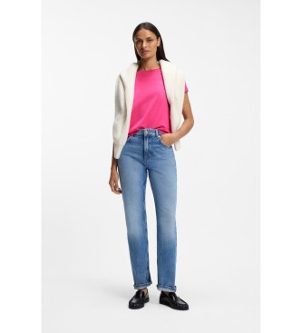 BOSS Koszulka z dzianiny z różowym logo