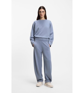 BOSS Sweatshirt de corte descontra�do com log�tipo bordado em azul