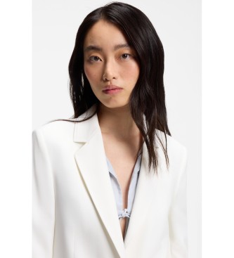 BOSS Blazer de crepe el�stico branco de corte regular