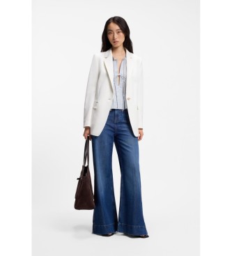 BOSS Blazer de crepe el�stico branco de corte regular