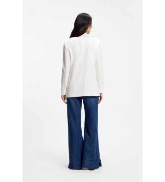 BOSS Blazer de crepe el�stico branco de corte regular