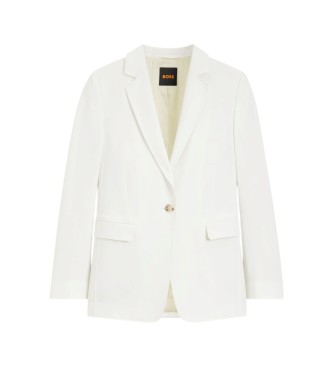 BOSS Blazer de crepe el�stico branco de corte regular
