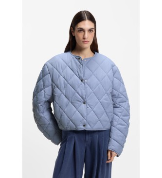 BOSS Wodoodporna kurtka z niebieskim pikowaniem w romby