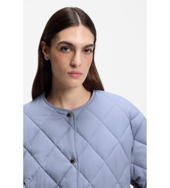 BOSS Wodoodporna kurtka z niebieskim pikowaniem w romby