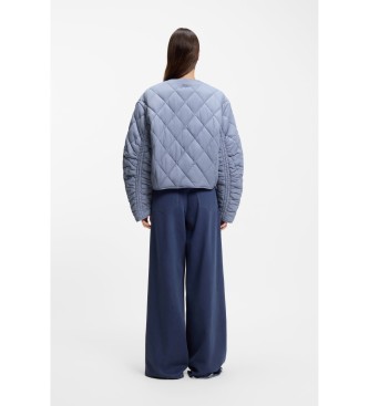 BOSS Wodoodporna kurtka z niebieskim pikowaniem w romby