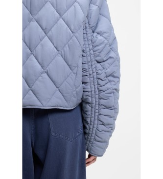 BOSS Wodoodporna kurtka z niebieskim pikowaniem w romby