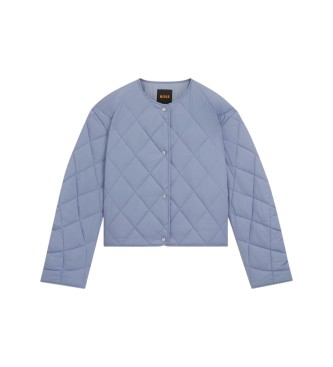 BOSS Wodoodporna kurtka z niebieskim pikowaniem w romby