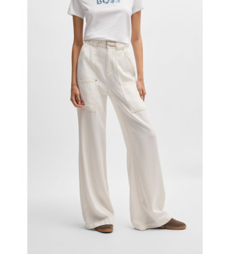 BOSS Telt byxor off-white