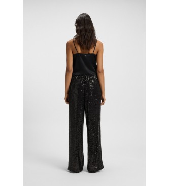 BOSS Cal�as de perna larga com adornos de lantejoulas pretas