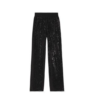 BOSS Cal�as de perna larga com adornos de lantejoulas pretas