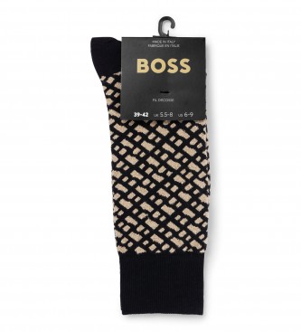 BOSS Monogram Gold Socks black