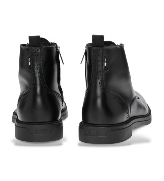 BOSS Botiens en cuir Calev Noir