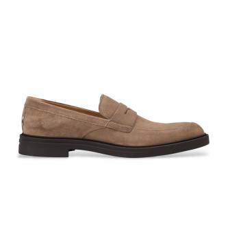 BOSS Mocassins en cuir beige Calev