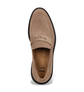 BOSS Mocassins en cuir beige Calev