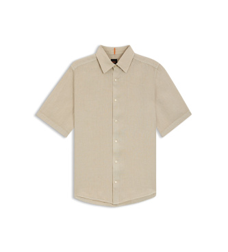 BOSS Onbesuisd beige overhemd