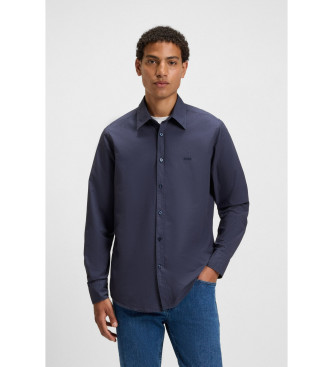 BOSS Blauw regular fit overhemd