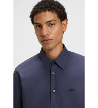 BOSS Blauw regular fit overhemd