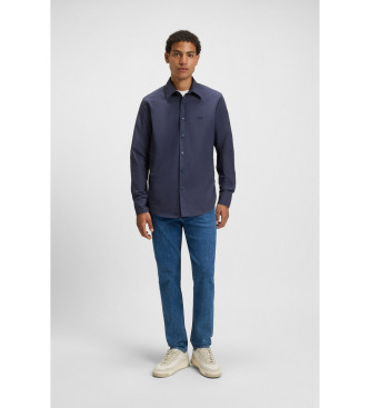BOSS Blauw regular fit overhemd