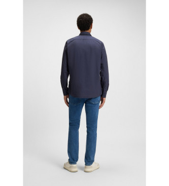 BOSS Blauw regular fit overhemd