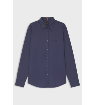 BOSS Blauw regular fit overhemd