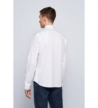 BOSS Skjorte Regular Fit Logo hvid