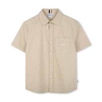 BOSS Camicia beige a maniche corte