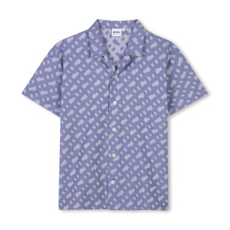 BOSS Blauw shirt met korte mouwen