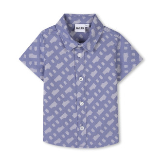 BOSS Blauw shirt met korte mouwen