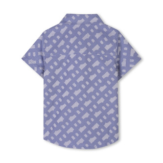 BOSS Blauw shirt met korte mouwen