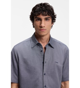BOSS Skjorte Regular Fit Cotton Oxford navy