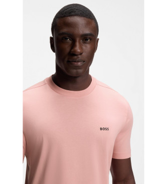 BOSS Majica z logotipom v roza barvi