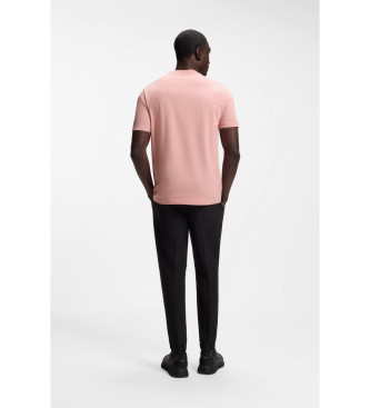 BOSS Majica z logotipom v roza barvi