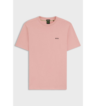 BOSS Majica z logotipom v roza barvi