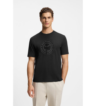 BOSS Koszulka z ilustracją czarnego tenisa