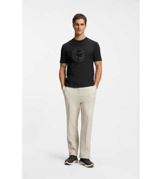 BOSS Koszulka z ilustracją czarnego tenisa