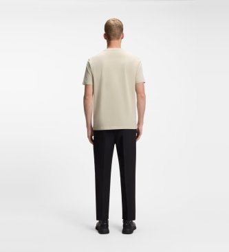 BOSS T-shirt com logótipo em contraste bege