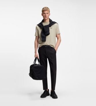 BOSS T-shirt com logótipo em contraste bege
