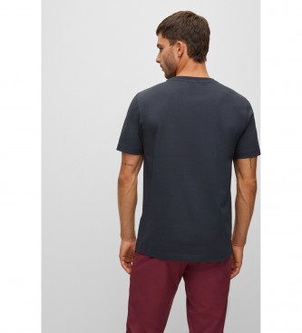BOSS T-shirt com logtipo marinho