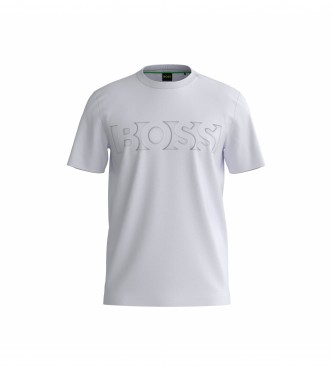 BOSS T-shirt met gegraveerd logo in wit