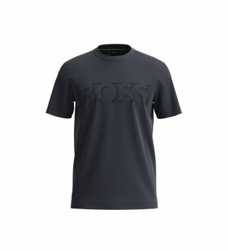 BOSS T-shirt con logo di disegno inciso blu navy