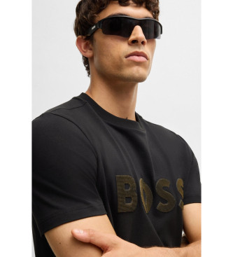 BOSS T-shirt com logtipo grande preto