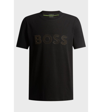 BOSS T-shirt com logtipo grande preto