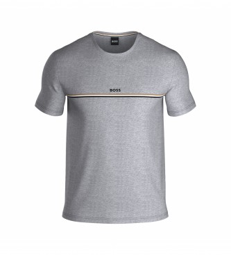 BOSS T-shirt com risca cinzenta da marca