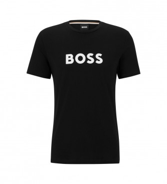 BOSS T-shirt nera a contrasto