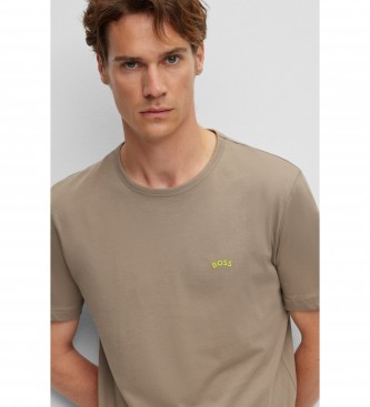 BOSS T-shirt Curved brązowy